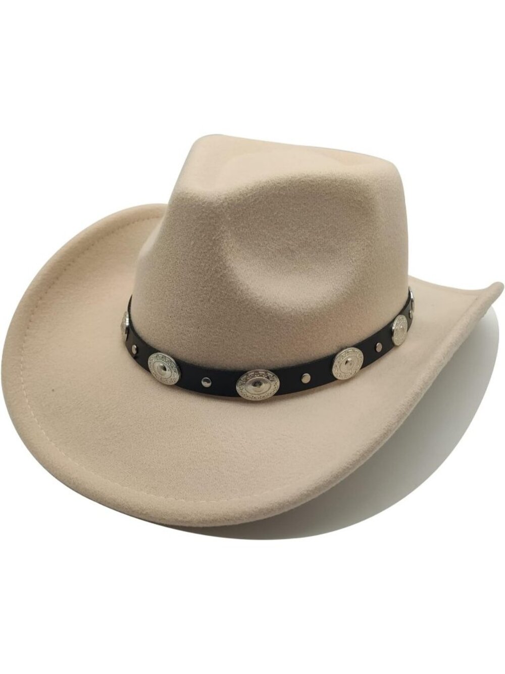 Women's Beige Western Cowgirl Hats Felt Fedora Hat Chapeau Halloween Costume